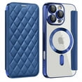 thumbnail image 1 of TECH CIRCLE for iPhone 15 Case 6.1" 2023, Clear Back Flip Wallet Phone Case with RFID Blocking Card Slots & Camara Lens Protector, Compatible with MagSafe, Magnetic Slim PU Leather Case, Dark Blue, 1 of 8