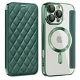 thumbnail image 1 of TECH CIRCLE for iPhone 15 Case 6.1" 2023, Clear Back Flip Wallet Phone Case with RFID Blocking Card Slots & Camara Lens Protector, Compatible with MagSafe, Magnetic Slim PU Leather Classic Case, Green, 1 of 8