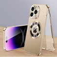 thumbnail image 1 of TECH CIRCLE for iPhone 15 Case Built-in Screen Protector,Full Body Rugged Shockproof Protective Plating Metal Frame Anti-Scratch PC Clear Back Cover Case with Lens Protector for Phone 15 2023,Gold, 1 of 8