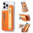 thumbnail image 1 of TECH CIRCLE for iPhone 15 Clear Wallet Case,Drop Protection Slim Protective Stand Cover with Card Holder Zipper Anti-Scratch Cover for Women Men for iPhone 15 6.1 inch 2023,Orange, 1 of 10