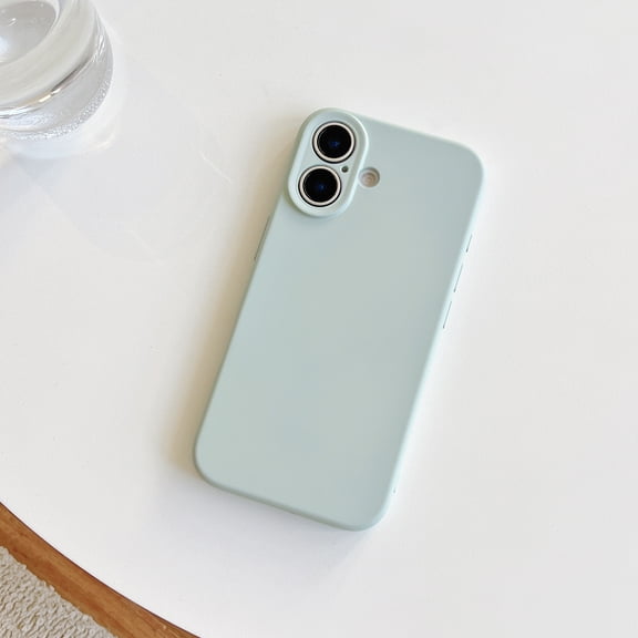 TECH CIRCLE for iPhone 15 Liquid Silicone Case, Minimalist Slim Soft Rubber Gel Solid Color Matte TPU Cute Case,Anti-Scratch Shockproof Girly Plain Aesthetic Design & Camera Cover,Blue