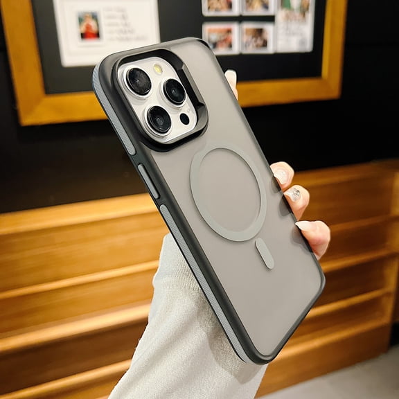 TECH CIRCLE for iPhone 15 PC+TPU Bicolour Magnetic Case [Compatible with MagSafe Wireless Charging] Shockproof Translucent Hard Slim Non-Slip Heavy Duty Matte Anti-Fingerprint Cover,Gray