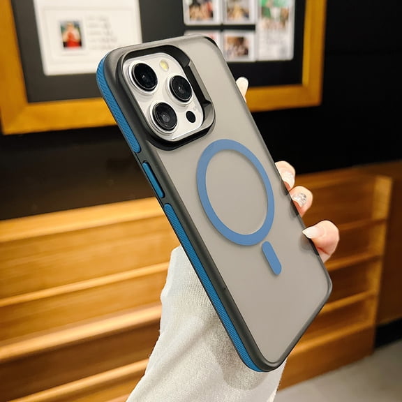 TECH CIRCLE for iPhone 15 PC+TPU Bicolour Magnetic Case [Compatible with MagSafe Wireless Charging] Shockproof Translucent Hard Slim Non-Slip Heavy Duty Matte Anti-Fingerprint Cover,Sapphireblue