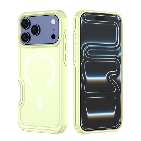 TECH CIRCLE For iPhone 15 PC+TPU Magnetic Case Shockproof, Rugged Anti-Scratch, Wireless Charging,[Compatible with MagSafe] Non-Slip Heavy Duty Protection,Lightgreen