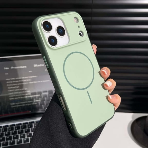 TECH CIRCLE For iPhone 15 PC+TPU Magnetic Case,Thin Anti-Scratch, Shockproof, Support Wireless Charging, Lightweight Non-Slip Matte Heavy Duty Drop Protection Cover,Green
