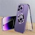 thumbnail image 1 of TECH CIRCLE for iPhone 15 Plus Case Built-in Screen Protector,Full Body Rugged Shockproof Protective Plating Metal Frame Anti-Scratch PC Clear Back Cover with Lens Protector for Phone 15 Plus,Purple, 1 of 8