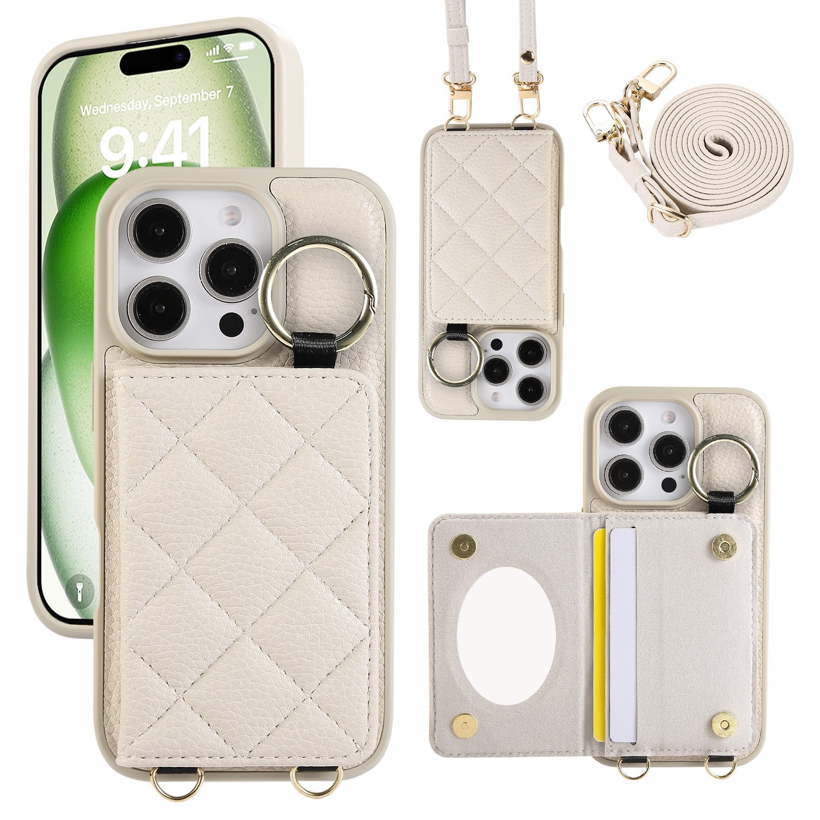 TECH CIRCLE for iPhone 15 Plus Case, Quilted PU Leather Double Magnetic ...