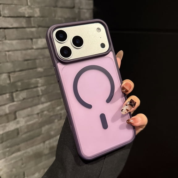TECH CIRCLE For iPhone 15 Plus Magnetic Transparent Matte Case Slim Anti-Scratch Shock-Absorbent Non-Slip PC+TPU Wireless Charging Drop Protection Cover,Purple