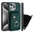 thumbnail image 1 of TECH CIRCLE For iPhone 15 Plus Wallet Case with Card Holder,360°Rotation Finger Ring Holder Kickstand Protective RFID Blocking PU Leather Flip Cover for Apple iPhone 15 Plus 6.7" 2023,Green, 1 of 1