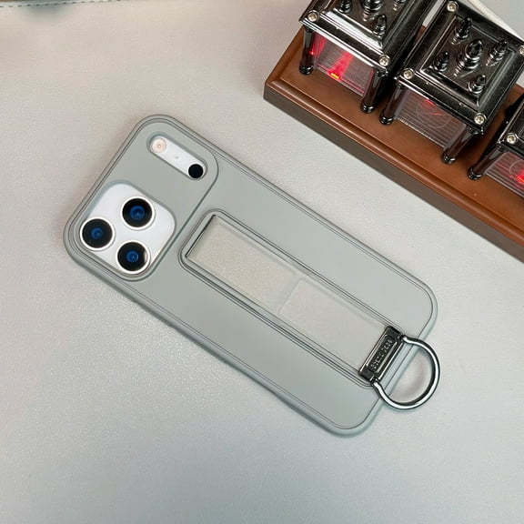 TECH CIRCLE For iPhone 15 Pro (6.1", 2023 Release) Case with Kickstand Finger Ring Holder Grip Strap, Shockproof Anti-Scratch Anti-Fingerprint Protective Simple Slim Cover, Gray