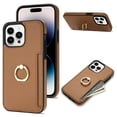 thumbnail image 1 of TECH CIRCLE For iPhone 15 Pro Case,PU Leather Slim Card Slots Case 360°Rotatable Ring Kickstand Shockproof Protective Women Men Case for Apple iPhone 15 Pro 6.1" 2023,Brown, 1 of 1