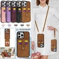 thumbnail image 1 of TECH CIRCLE for iPhone 15 Pro Max Wallet Case 6.7" 2023, PU Leather Back Cover Case with Stand Function, Built-in Card Slots & Mirror, Portable Lightweight Case with Shoulder Strap & Lanyard, Brown, 1 of 10