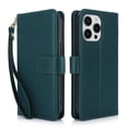thumbnail image 1 of TECH CIRCLE For iPhone 15 Pro Max Wallet Case with Card Holder,PU Leather Flip Folio Shell Magnetic Closure Wrist Strap Kickstand Shockproof Protective Cover for Apple iPhone 15 Pro Max 2023,Green, 1 of 6