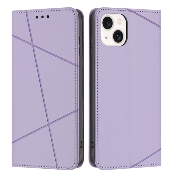 TECH CIRCLE for iPhone 15 Retro PU Leather Wallet Case Cover Flip Stand Anti-Scratch Case TPU Flip Case Book Style with Cash & Credit Card Slots Holder Shockproof Cover,Purple