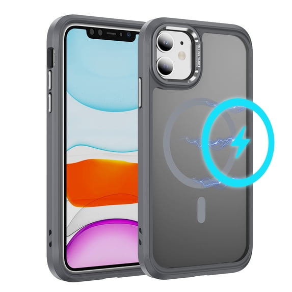 TECH CIRCLE For iPhone 15 Translucent Back Case 6.1" 2023 Model, Compatible with MagSafe and Magnetic Accessories, Slim Fits and Lightweight Case, Shockproof Protective Cute Phone Cover, Gray