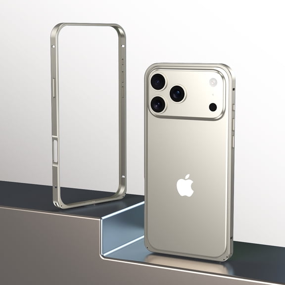 TECH CIRCLE for iPhone 16 Aluminum Frame Metal Bumper Frame Slim Hard Magnetic Case,Non-Slip Metal Frame with Soft Inner Bumper, Shockproof Heat Dissipation Raised Edge Protection,Titanium