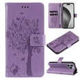 thumbnail image 1 of TECH CIRCLE for iPhone 16 Case 6.1" 2024, PU Leather Flip Wallet Case with Stand Function, Built-in Card Slots & Cash Pocket, Lightweight Protective Slim Cute Cartoon Cover with Lanyard, Lightpurple, 1 of 8