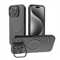 thumbnail image 1 of TECH CIRCLE for iPhone 16 Case 6.1-Inch 2024, Slim Fit Lightweight Thin Basic Case with Hidden Kickstand on Camera, Plastic/Silicone Materials, Protective Cute Circle Back Cover Case, Black, 1 of 9