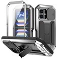 thumbnail image 1 of TECH CIRCLE for iPhone 16 Case,Heavy Duty Military Grade Dropproof Protective Case with Screen Protector Kickstand Rugged Shockproof Bumper Slide Camera Protector Cover for iPhone 16,Silver, 1 of 7