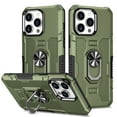 thumbnail image 1 of TECH CIRCLE for iPhone 16 Case with Stand Ring Holder, Camera Protection Shockproof Protective Bumper Durable Hybrid Case Cover Support Car Mount Holder for iPhone 16 2024,Green, 1 of 10