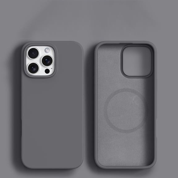 TECH CIRCLE For iPhone 16 Magnetic Flexible TPU Silicone Case Shockproof Anti-Fingerprint Lightweight Anti-Scratch Non-Slip Full Body Protective Cover for Women Men,Gray