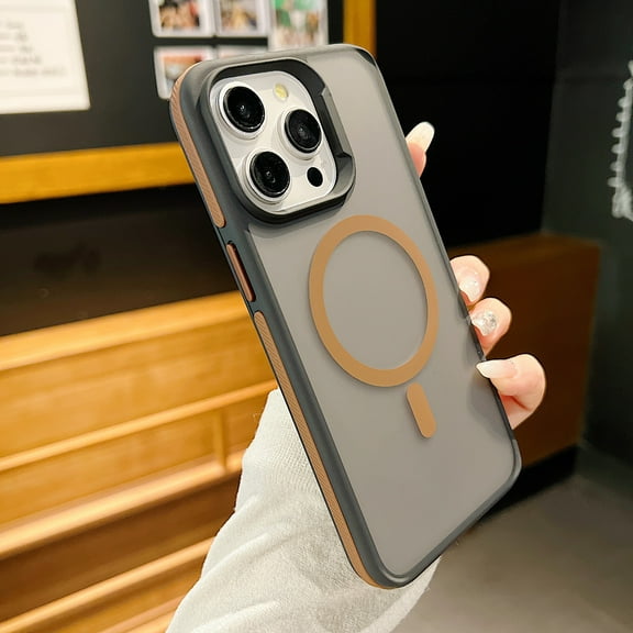 TECH CIRCLE for iPhone 16 PC+TPU Bicolour Magnetic Case [Compatible with MagSafe Wireless Charging] Shockproof Translucent Hard Slim Non-Slip Heavy Duty Matte Anti-Fingerprint Cover,Khaki