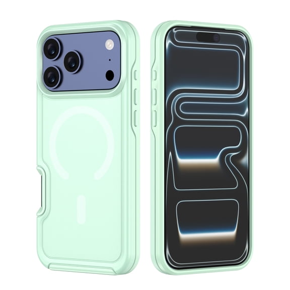 TECH CIRCLE For iPhone 16 PC+TPU Magnetic Case Shockproof, Rugged Anti-Scratch, Wireless Charging,[Compatible with MagSafe] Non-Slip Heavy Duty Protection,Jadegreen