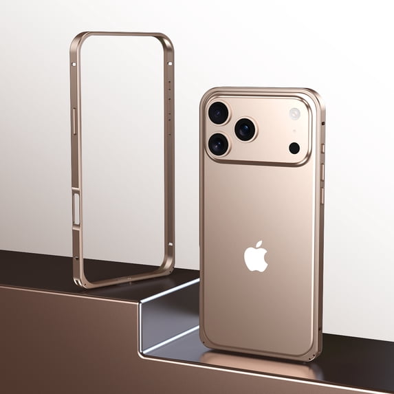 TECH CIRCLE for iPhone 16 Plus Aluminum Frame Metal Bumper Frame Slim Hard Magnetic Case,Non-Slip Metal Frame with Soft Inner Bumper, Shockproof Heat Dissipation Raised Edge Protection,Gold