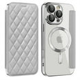 thumbnail image 1 of TECH CIRCLE for iPhone 16 Plus Flip Wallet Case 6.7" 2024, Magnetic Clear Back, Compatible with MagSafe, 3 Card Slots, RFID Blocking, Camera Lens Protector, PU Leather Protective Cover, Gray, 1 of 8