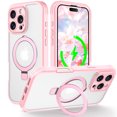 thumbnail image 1 of TECH CIRCLE for iPhone 16 Plus Case 6.7" 2024, Clear Back Magnetic Phone Case with Hidden Kickstand, Built-in Screen Protector, Compatible with MagSafe, Protective Lightweight Slim Cute Case, Pink, 1 of 6