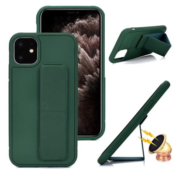 TECH CIRCLE for iPhone 16 Plus Case 6.7 Inch (2024 Release), Slim Thin Lightweight Back Cover Case with Kickstand, Protective Fashion Solid Color Cute Case for Women Men, Darkgreen