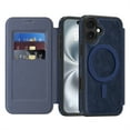 thumbnail image 1 of TECH CIRCLE For iPhone 16 Plus Flip Wallet Phone Case 6.7" 2024 Release with 3 Card Slots, RFID Blocking, Compatible with MagSafe, Magnetic Closure, PU Leather Protective Lightweight Cover, Blue, 1 of 8