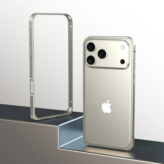 TECH CIRCLE for iPhone 16 Pro Aluminum Frame Metal Bumper Frame Slim Hard Magnetic Case,Non-Slip Metal Frame with Soft Inner Bumper, Shockproof Heat Dissipation Raised Edge Protection,Titanium