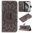 thumbnail image 1 of TECH CIRCLE for iPhone 16 Pro Case 6.3" 2024, PU Leather Flip Wallet Case with Stand Function, Built-in Card Slots & Cash Pocket, Lightweight Protective Slim Cute Flower Cover with Lanyard, Gray, 1 of 8
