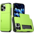 thumbnail image 1 of TECH CIRCLE for iPhone 16 Pro Case 6.3 Inch (2024 Release), Hard Plastic Shell Back Cover Case with Hidden Sliding Card Holder, Slim Fit Thin Lightweight, Protective Solid Color Case, Green, 1 of 6