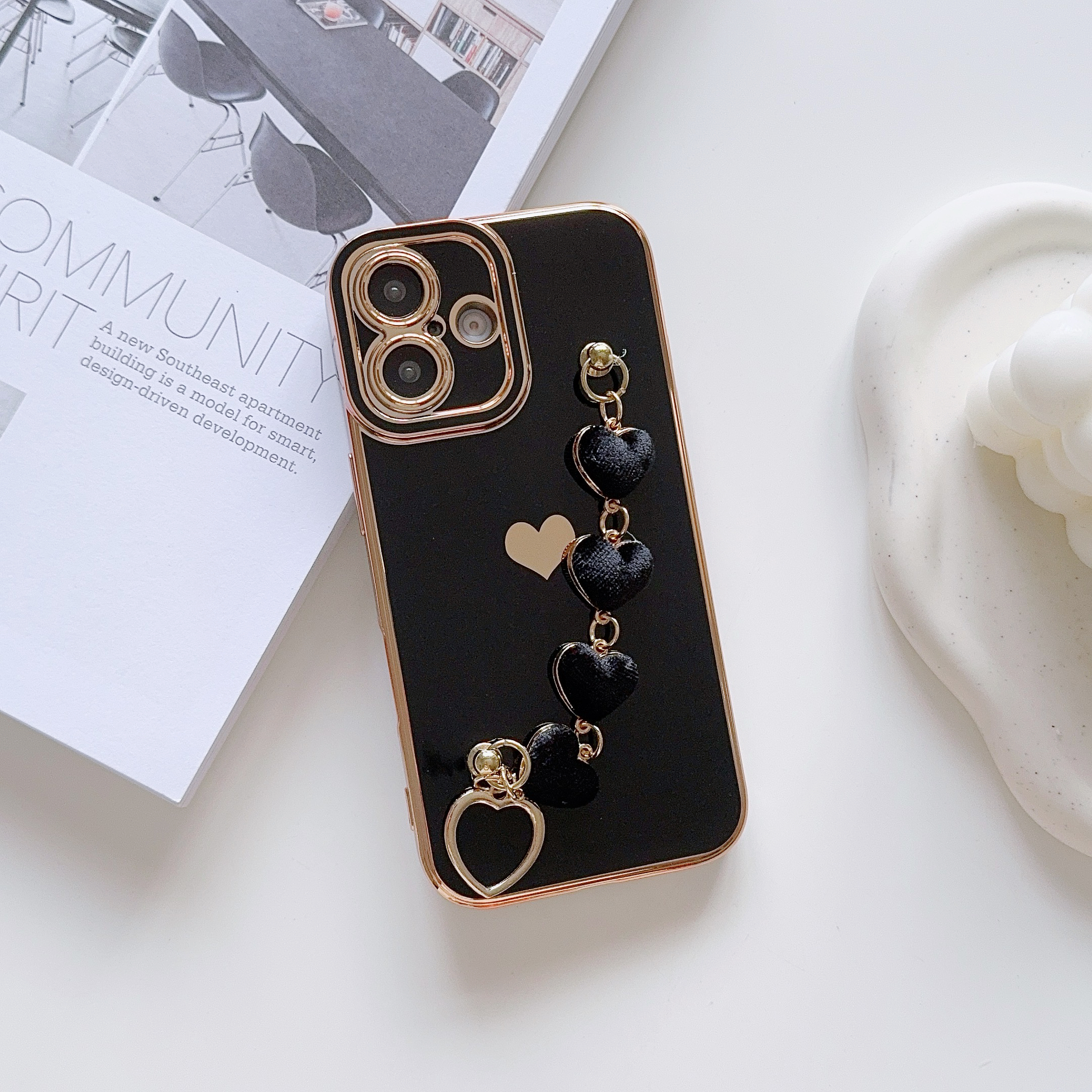 Heart Crossbody Lanyard Phone Case – For IPhone 16 Pro Max, 15, 14, 13, 12, 11, Plating Cover