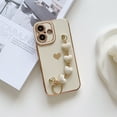 thumbnail image 1 of TECH CIRCLE for iPhone 16 Pro Case,Luxury Cute Love Heart Plating Wrist Strap Chain Bracelet Shockproof Protective Soft Bumper Women Girls Case for Apple iPhone 16 Pro 6.3 inch 2024,White, 1 of 7