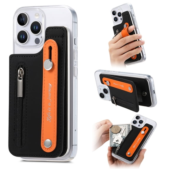 TECH CIRCLE for iPhone 16 Pro Clear Wallet Case,Drop Protection Slim Protective Stand Cover with Card Holder Zipper Anti-Scratch Cover for Women Men for iPhone 16 Pro 6.3 inch 2024,Black
