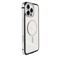 thumbnail image 1 of TECH CIRCLE for iPhone 16 Pro Hard PC Metal Magnetic Case Rugged Full Shockproof Lightweight Frosted Crystal Clear Electroplating Slim Bumper Drop Protection Wireless Charging Cover,Silver, 1 of 3