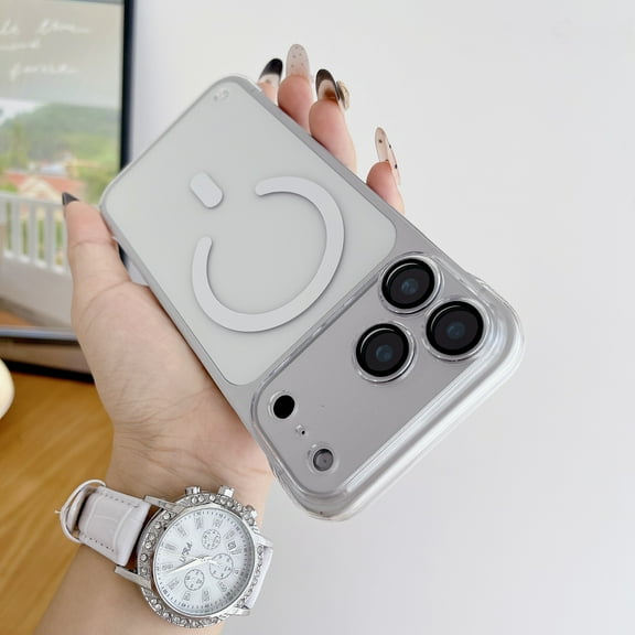 TECH CIRCLE for iPhone 16 Pro Magnetic Slim Hard PC Case Compatible with MagSafe,Clear Matte Ultra-Thin Bumper Frameless with Finger Loop Full Camera Protection for Women Men,Qi,Clear