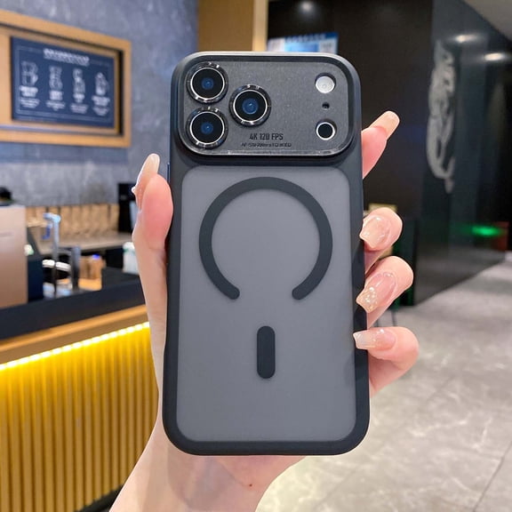 TECH CIRCLE for iPhone 16 Pro Magnetic Translucent Matte Case, [Compatible with Magsafe Wireless Charging] [Full Camera Protection] Shockproof Lightweight Anti-Scratch Protective Cover,Black