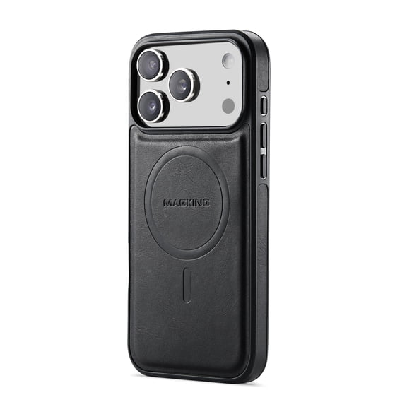 TECH CIRCLE for iPhone 16 Pro Max (6.9", 2024 Release) PU Leather Case, Compatible with MagSafe Wireless Charging and Magnetic Accessory, Anti-Scratch, Shockproof, Protective Phone Cover, Black