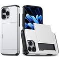 thumbnail image 1 of TECH CIRCLE for iPhone 16 Pro Max Case 6.9 Inch (2024 Release), Hard Plastic Shell Back Cover Case with Hidden Sliding Card Holder, Slim Fit Thin Lightweight, Protective Solid Color Case, Silver, 1 of 6