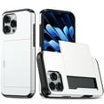 thumbnail image 1 of TECH CIRCLE for iPhone 16 Pro Max Case 6.9 Inch (2024 Release), Hard Plastic Shell Back Cover Case with Hidden Sliding Card Holder, Slim Fit Thin Lightweight, Protective Solid Color Case, White, 1 of 6