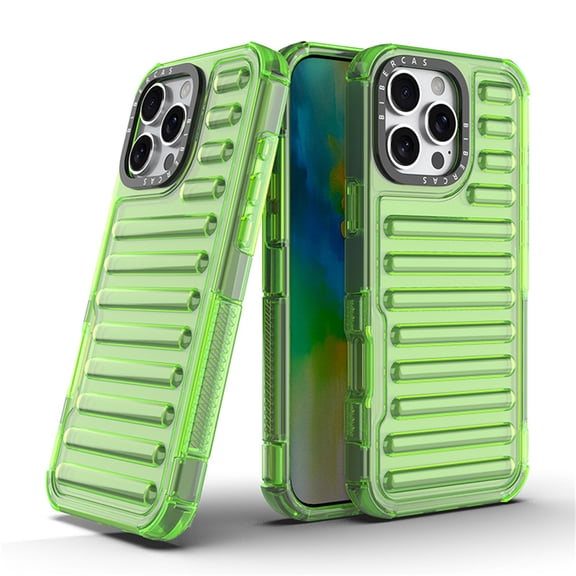 TECH CIRCLE for iPhone 16 Pro Max Case 6.9-Inch (2024 Release), Slim Fit Lightweight Thin Basic Case, Plastic/Silicone Materials, Protective Cute Stripe Back Cover Case for iPhone, Green