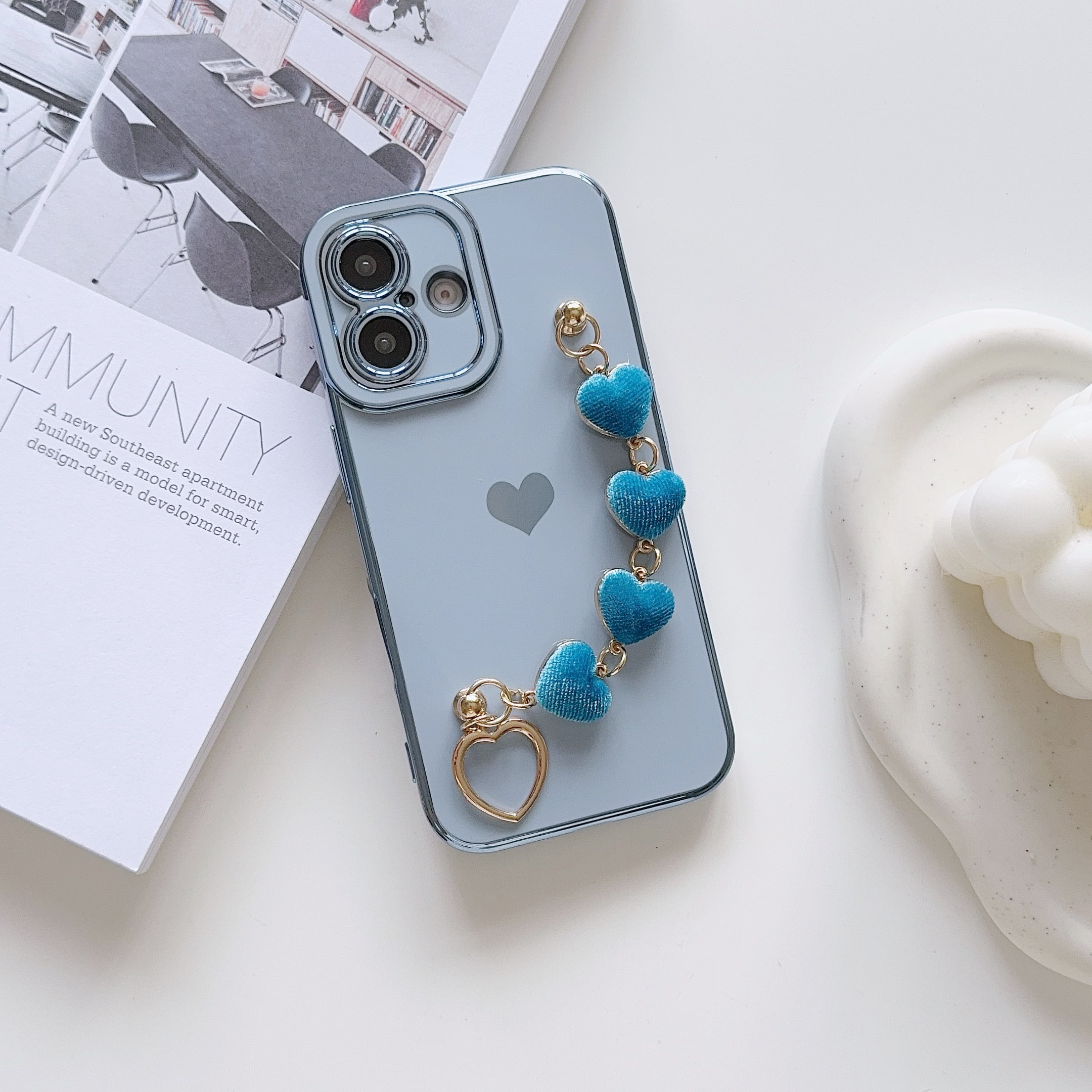 TECH CIRCLE for iPhone 16 Pro Max Case,Luxury Cute Love Heart