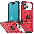 thumbnail image 1 of TECH CIRCLE for iPhone 16 Pro Rugged Shockproof Phone Case with Rotating Finger Ring Holder Kickstand, Compatible with Magnetic Car Mount, Slim Fit Lightweight Protective Hard Shell Cover, Red, 1 of 8
