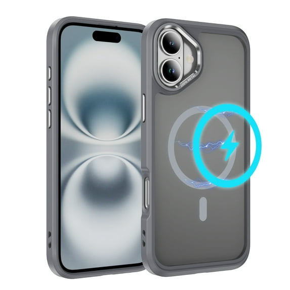 TECH CIRCLE For iPhone 16 Translucent Back Case 6.1" 2024 Model, Compatible with MagSafe and Magnetic Accessories, Slim Fits and Lightweight Case, Shockproof Protective Cute Phone Cover, Gray