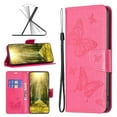 thumbnail image 1 of TECH CIRCLE iPhone 16 Wallet Case,Embossed Butterfly PU Leather Credit Card Holder Slots Full Body Protection Kickstand Flip Folio Shockproof TPU Phone Cover for Apple iPhone 16,Red, 1 of 6