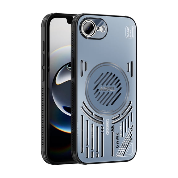 TECH CIRCLE for iPhone 16e/17e (6.1") Hollow Cooling Vent Design Shockproof Case with Camera Lens Protector, Compatible with Magnetic Wireless Charging, Heat Dissipation Protective Cover, Blue